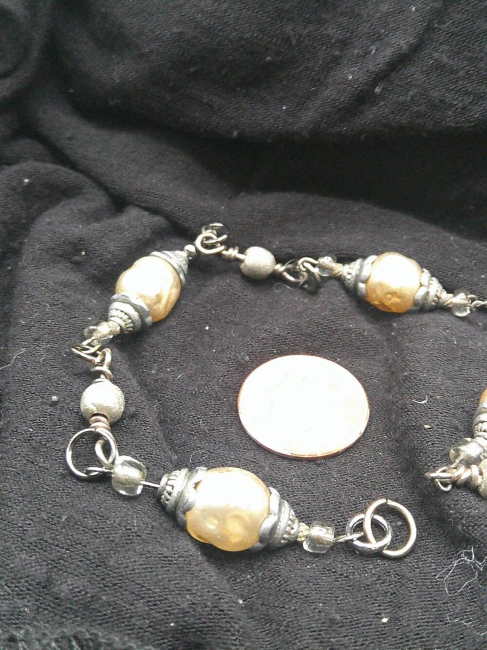 Vintage Pearl and Silvertone Bracelet